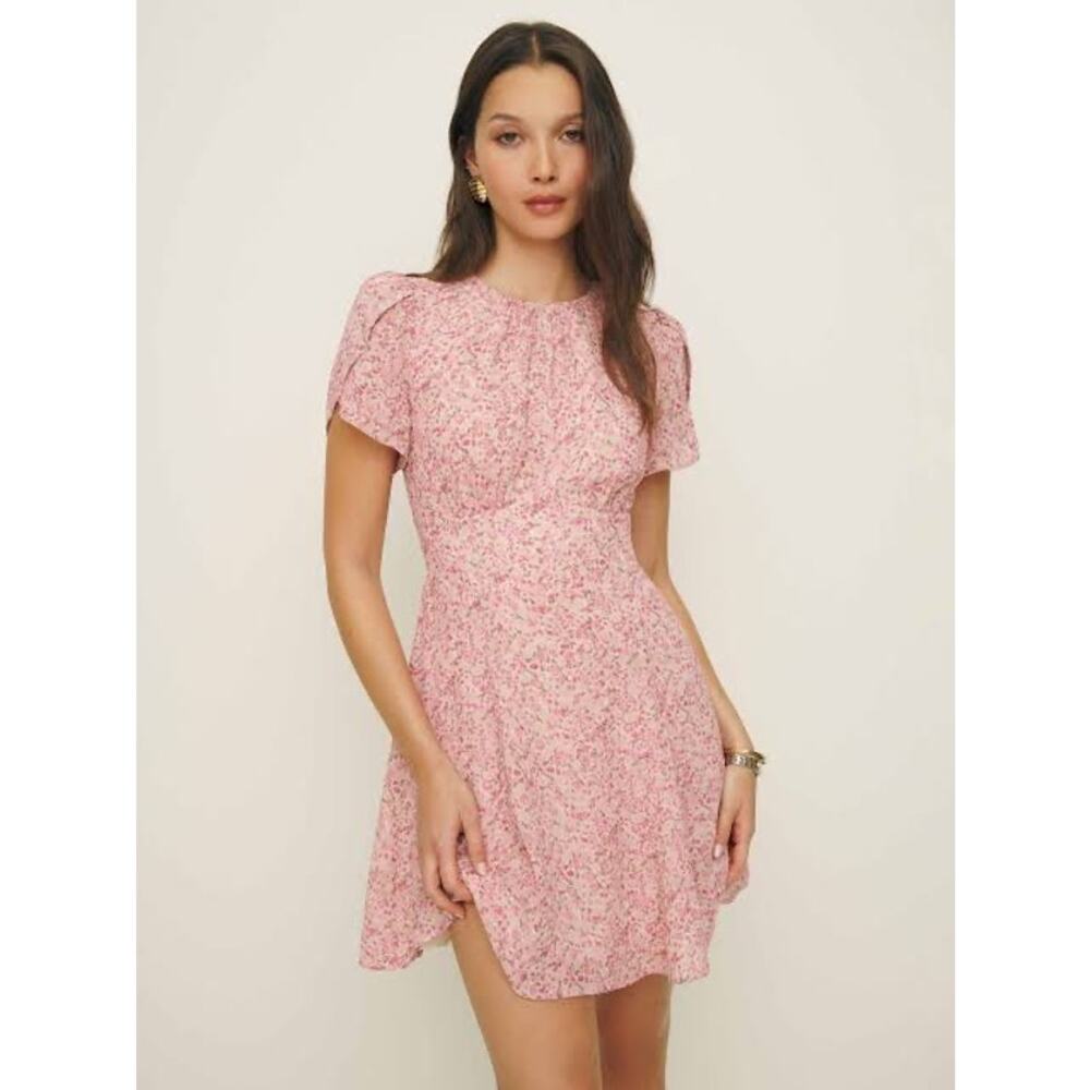 NEW Reformation Lula Rosin A-line Mini dress rose floral cottagecore feminine 8